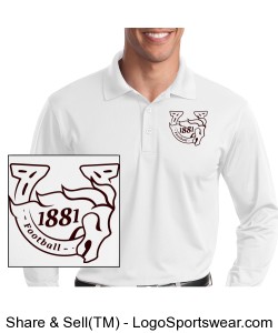 1881 LONG SLEEVE WHITE POLO - Printed Design Zoom